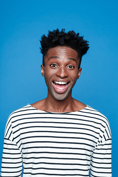 Excited afro american young man