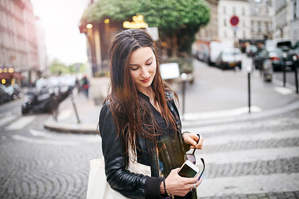 istock Young Parisian woman walking 539640978