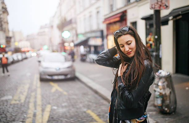 istock Young Parisian woman walking 539643016