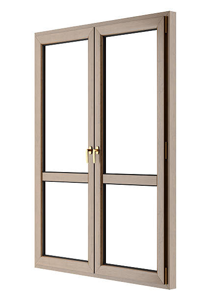 istock brown wooden window isolated on white background 539643166