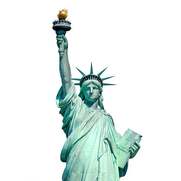 Statue of Liberty in New York isolated on white