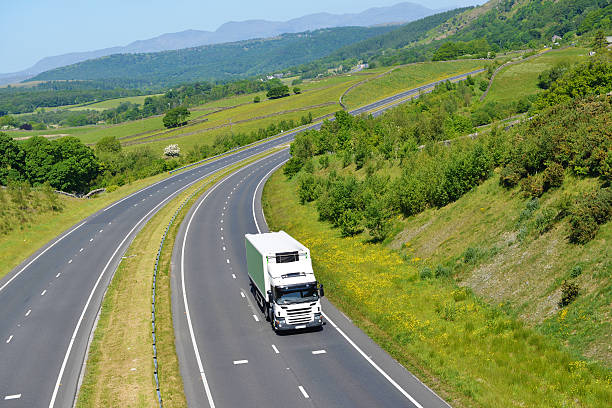 istock Refrigerated Rigid Goods Vehicle on Open Road 539645022