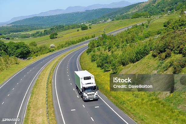 Refrigerated Rigid Goods Vehicle On Open Road Stock Photo - Download Image Now - Truck, UK, Landscape - Scenery