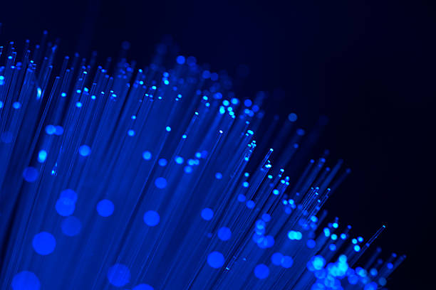 Close up on fiber optics - Shallow depth of field stock photo