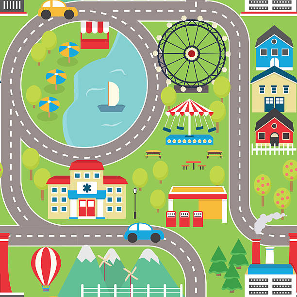 Park Map Vector 500+ Theme Park Map Vector Stock Illustrations, Royalty-Free Vector ...