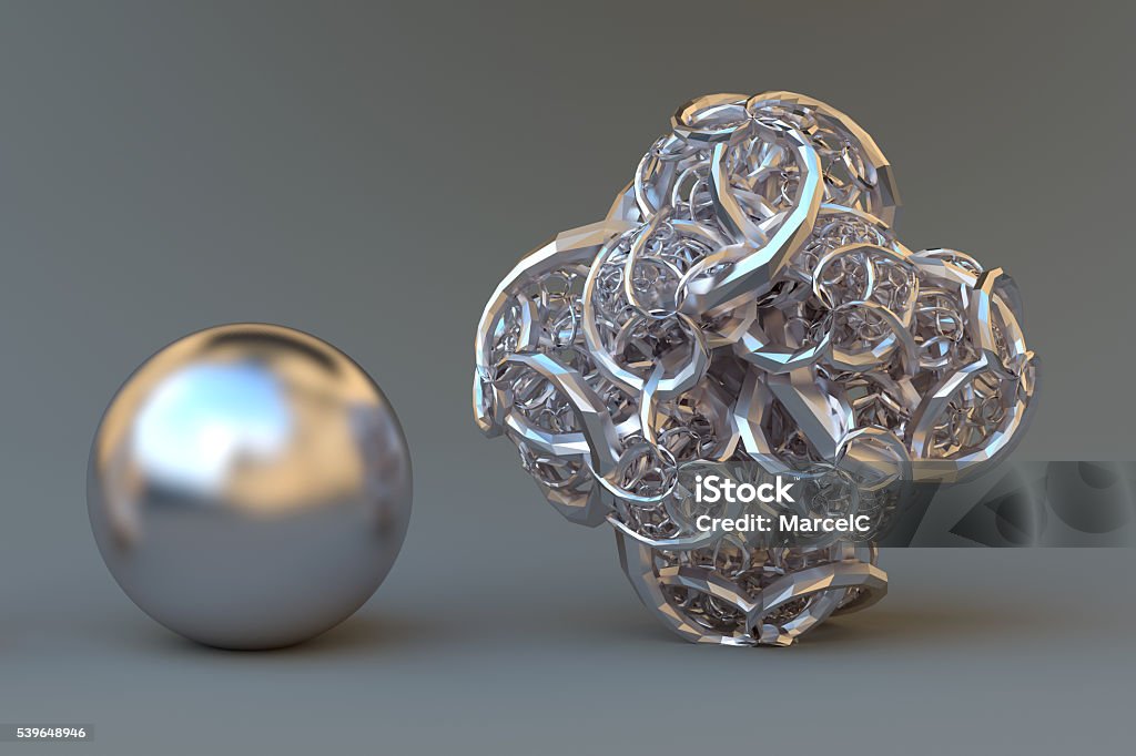 Simple and complex. 3D render of a fractal. Complexity Stock Photo