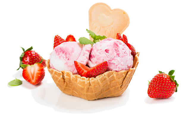 istock Vanilla and strawberry ice cream. 539649174