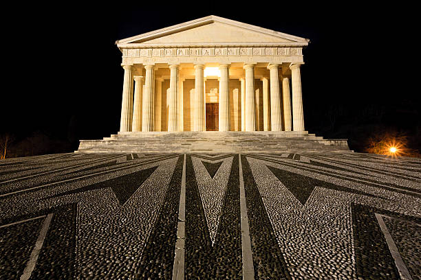 istock Temple of Canova night view. Roman columns 539650048