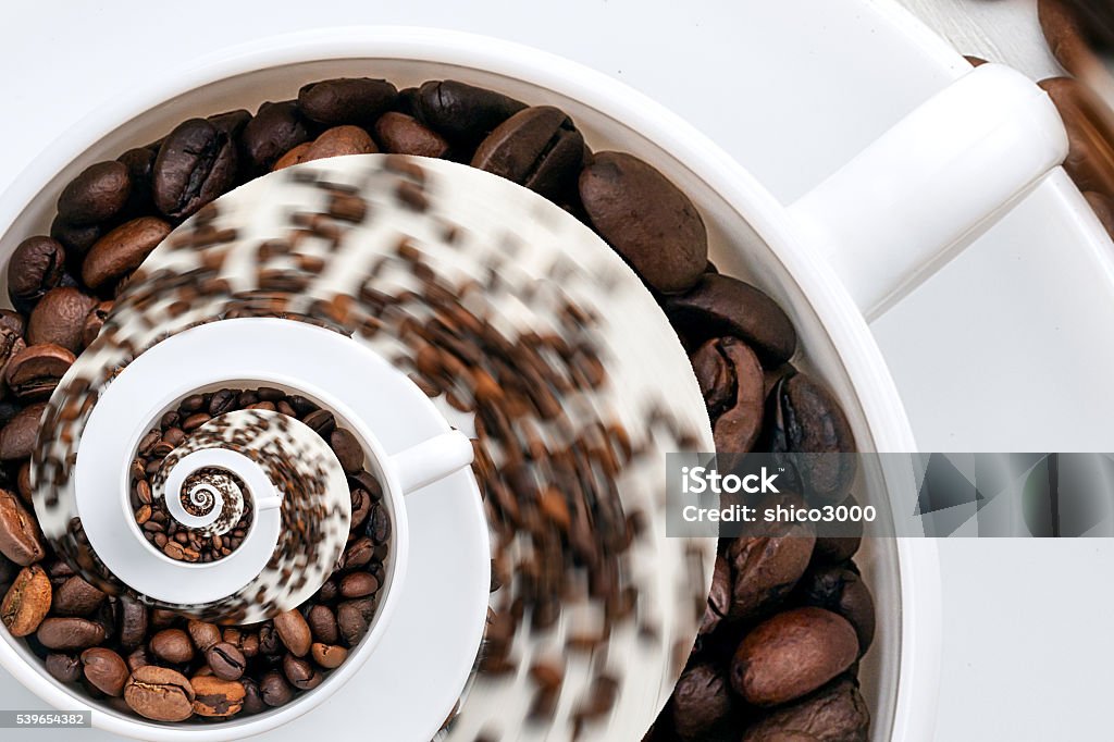 Abstract Caffeine Addiction Droste Effect. Abstract Caffeine Addiction Droste Effect Above Stock Photo