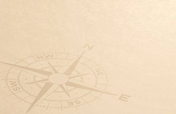 Compass Discovery Background Compass exploration orientation concept background with copy space. EPS 10 file. Transparency effects used on highlight elements. compass rose stock illustrations