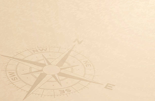 Compass Discovery Background Compass exploration orientation concept background with copy space. EPS 10 file. Transparency effects used on highlight elements. treasure map stock illustrations