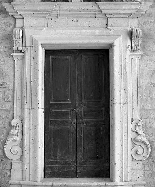 istock Medieval wooden door 539654646