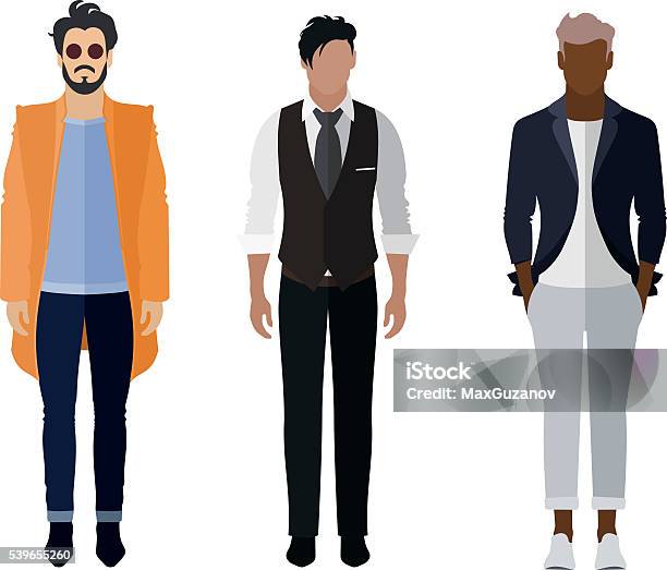 Ilustración de Hombre Icono De Estilo Plano Figuras De La Gente Conjunto De Moda Negocios Smarty y más Vectores Libres de Derechos de Hombres