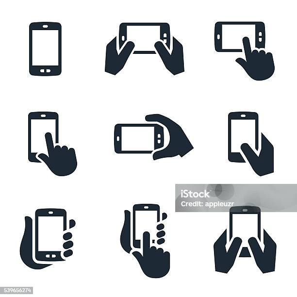 Smartphone Icons Stock Illustration - Download Image Now - Icon, Mobile Phone, Telephone
