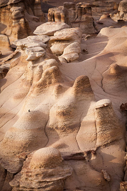 istock Mysterious shapes formed by erosion at Bisti Badlands 539658844