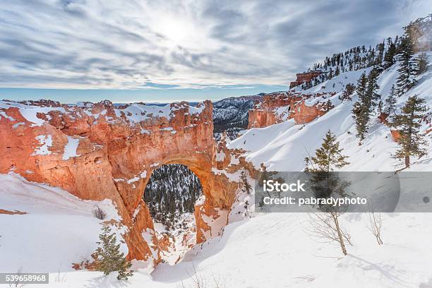 Natural Bridge In Winter At Bryce Canyon National Park Stock Photo - Download Image Now