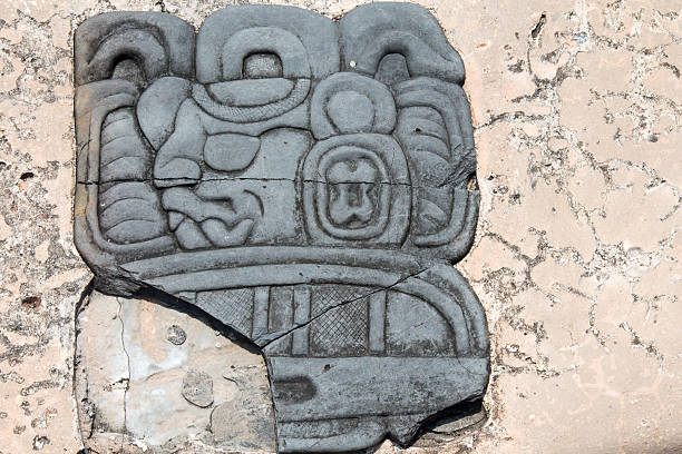 istock Obsidian carved Mayan artifact in an altar at Caracol 539662026