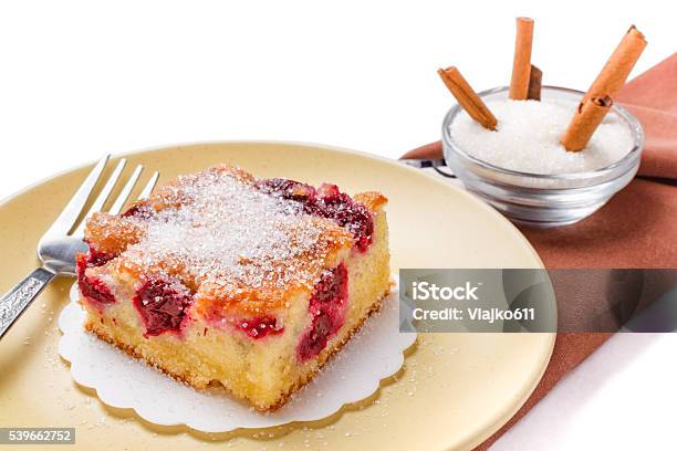 Sour Cherry Cake Stock Photo - Download Image Now - Baked Pastry Item, Berry Fruit, Cake