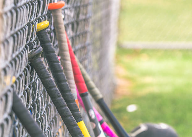 istock Baseball Bats Against Fence 539663460