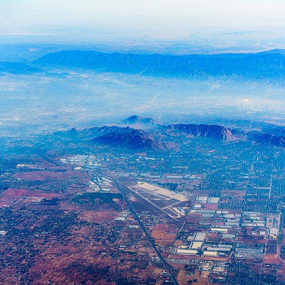 Aerial view to the Morreno Valley, California, USA.