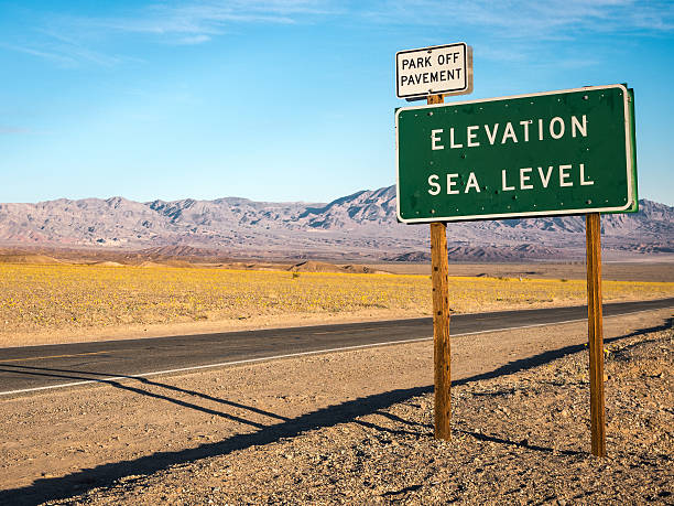 istock Elevation Sign during Superbloom, Death Valley National Park 539667016