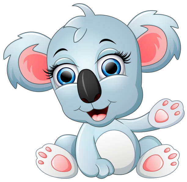 ilustraciones, imágenes clip art, dibujos animados e iconos de stock de osito de peluche de historieta agitando la mano de koalas - stuffed animal toy koala australia