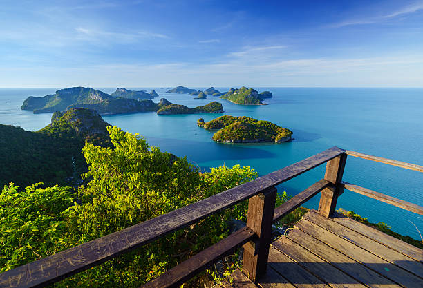 ptak oko widok ang thong national marine park, tajlandia - ang thong islands zdjęcia i obrazy z banku zdjęć