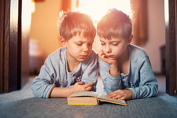 Two brother with a book