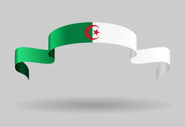 Vector illustration of Algerian flag background. Vector illustration.