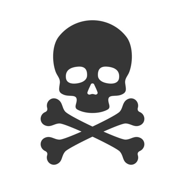 totenkopf symbol auf weißem hintergrund. vektorgrafik - toxic substance stock-grafiken, -clipart, -cartoons und -symbole