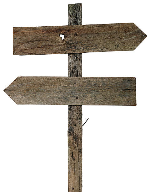 istock Old weathered wooden sign boarsd. 539683492