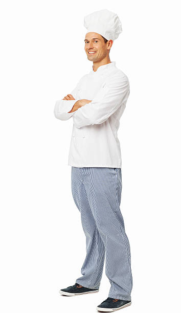 istock Chef Standing Arms Crossed Over White Background 539684086