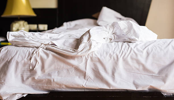 istock Messy bed after wake up in the morning. 539685270