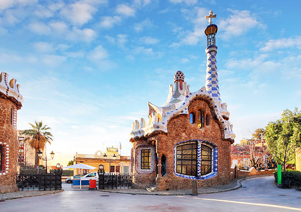 barcelona, guell park, spanien - parc guell stock-fotos und bilder