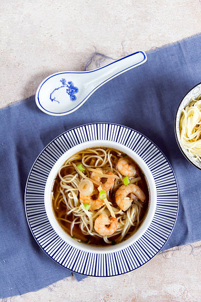 istock Chinese soup with prawns. 539685718