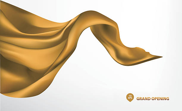 istock yellow gold flying silk fabric for grand opening ceremony 539686256