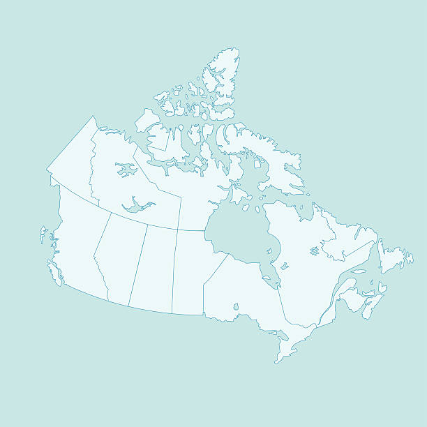 Canada teal simple map on flat background vector art illustration