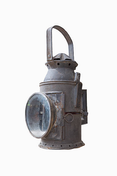 istock Old vintage rusty lantern on isolated white background. 539687460