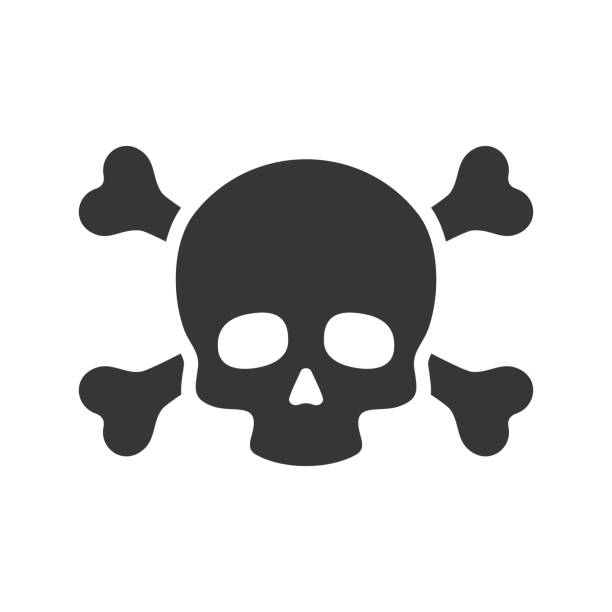 Skull and Crossbones Icon on White Background. Vector Skull and Crossbones Icon on White Background. Vector illustration pirate criminal illustrations stock illustrations