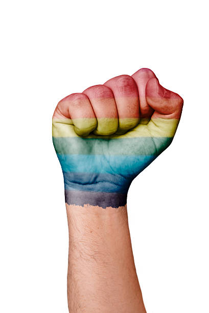 istock Hand painted with gay pride 539810930