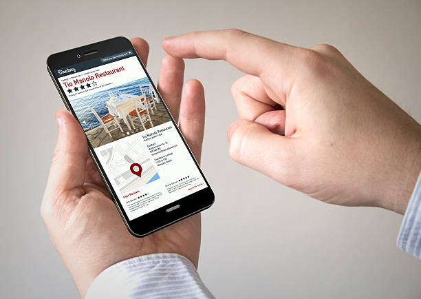 istock touchscreen smartphone with online directory on the screen 539813292