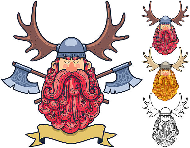 ilustraciones, imágenes clip art, dibujos animados e iconos de stock de vikingo retrato 2 - viking mascot warrior pirate