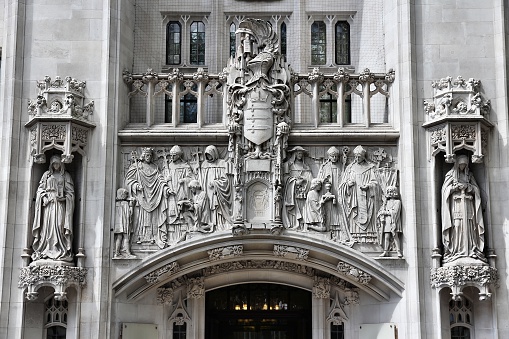London, United Kingdom - Middlesex Guildhall, home of the Supreme Court of the United Kingdom.