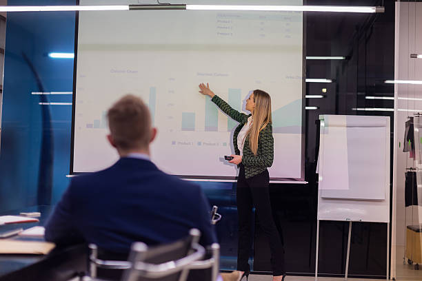 istock Businesswoman giving presentaion 539816060