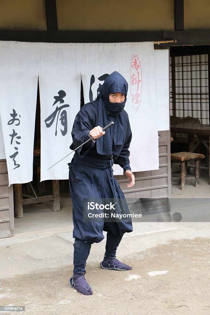 Ninja Ninja take a fighting stance Acting - Performance Stock Photo