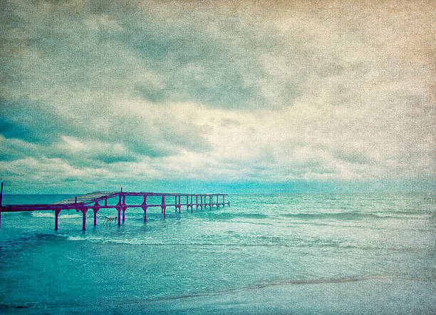 retro style picture.wooden pier