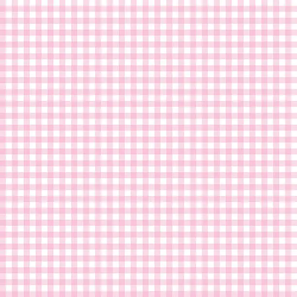 Vector illustration of Pink seamless gingham pattern. Vector.