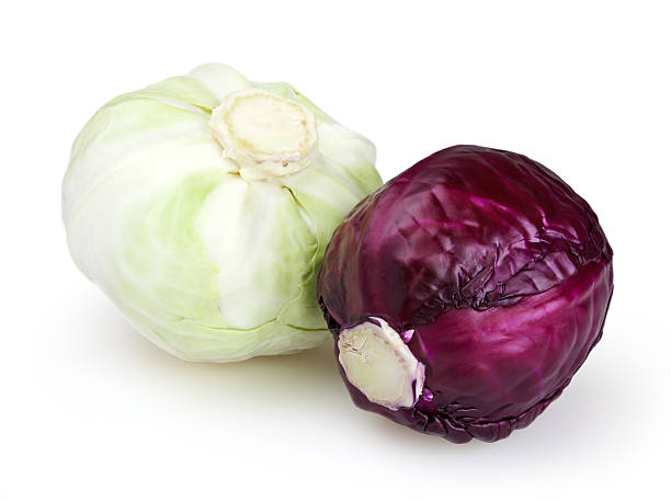 istock Red and white cabbages isolated on white background 539821750