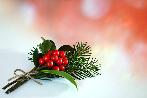 istock Christmas bouquet: Holly berries and fir branches 539821762
