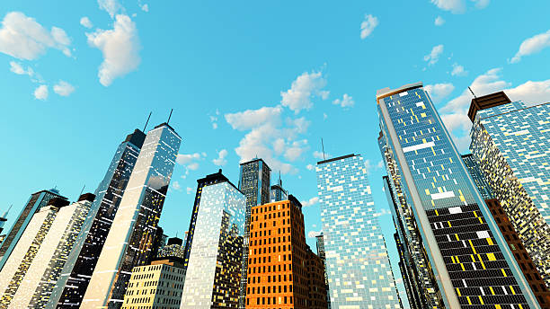 istock Blue Sky over the Big city 539822544